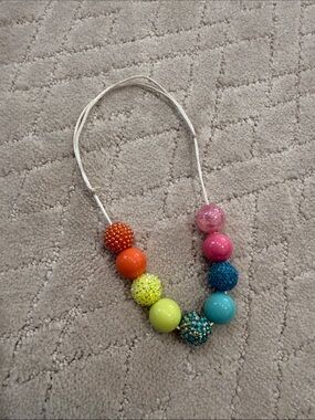 Kids Multicolor Beaded Necklace - Pink, Orange, Yellow, Blue